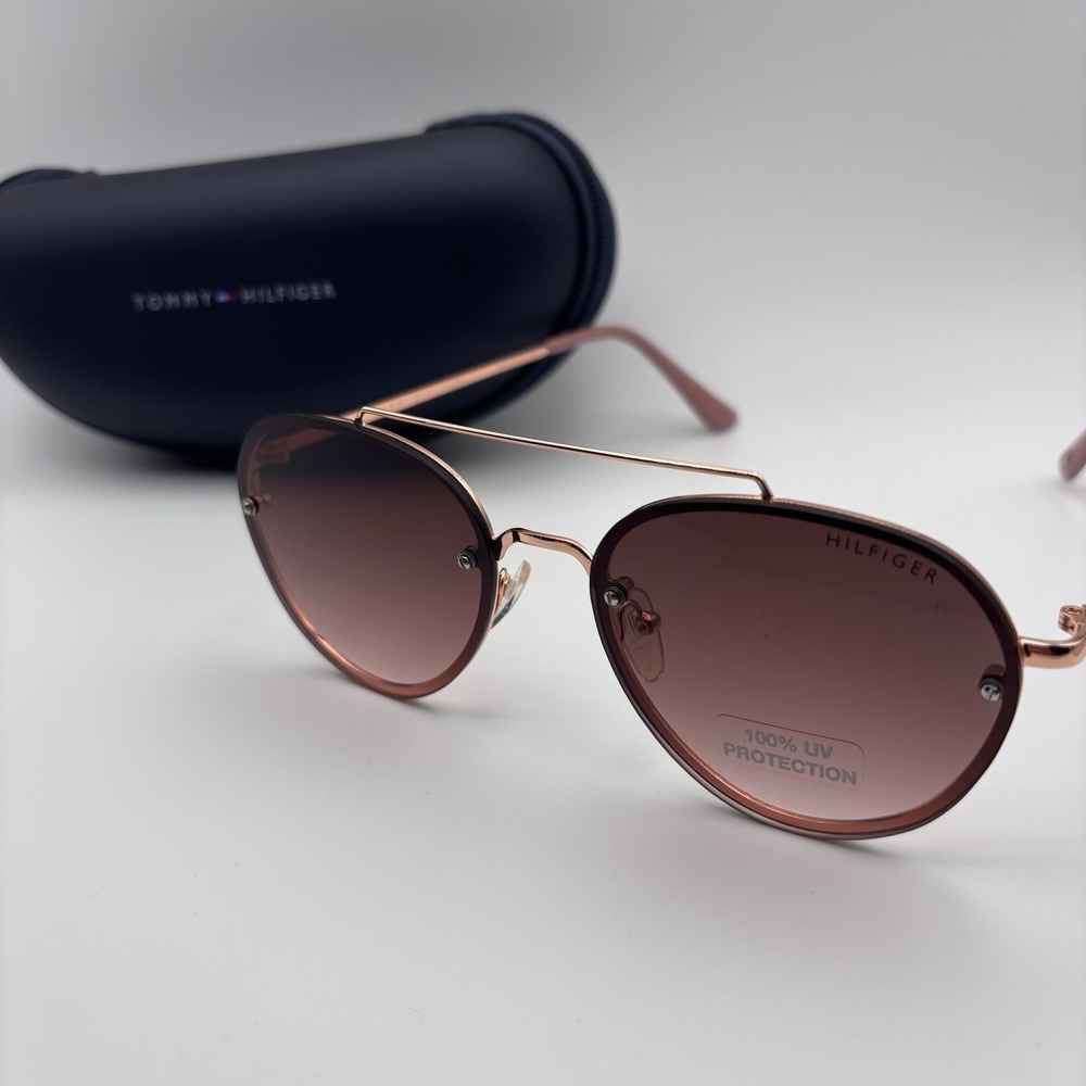Tommy‎ Hilfiger Gamora WM OL498 Sunglasses Rose Gold Brown Gradient 56-18-146